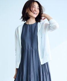 J.PRESS LADIES L 【WEB限定カラーあり・洗える】SHEER LIGHT KNIT ラメ パーカー オフ系