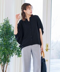 Tiaclasse 【洗える】麻調ドルマンタックシャツ