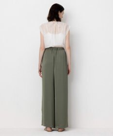 NAVE 【Nave・洗える/ウエストゴム】ヴィンテージサテン ワイドパンツ