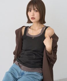 earth music&ecology 配色レイヤードタンクトップ