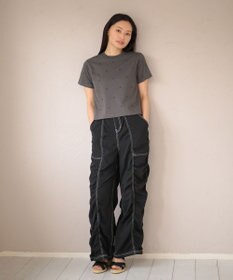Green Parks ・ＤＯＵＢＬＥ　ＦＬＡＧＳ　ハート総柄刺繍ＴＥＥ