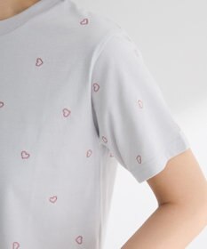 Green Parks ・ＤＯＵＢＬＥ　ＦＬＡＧＳ　ハート総柄刺繍ＴＥＥ