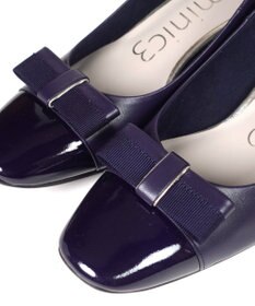 Dominic3 グログランリボン スクエアトゥパンプス