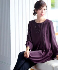 Tiaclasse 【洗える・スマート裏起毛】アシメタックチュニックブラウス