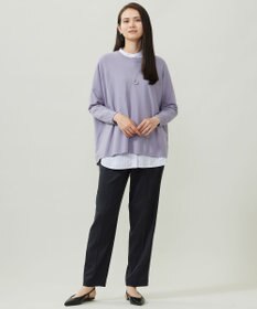 自由区 L 【WEB限定カラーあり】レーヨンストレッチ ニットT