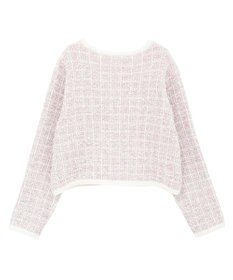 Maison de FLEUR ツイードニットカーディガン