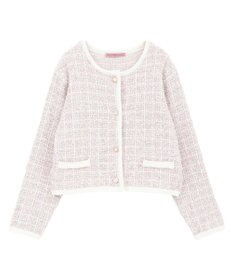 Maison de FLEUR ツイードニットカーディガン