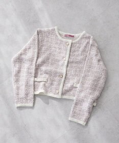 Maison de FLEUR ツイードニットカーディガン