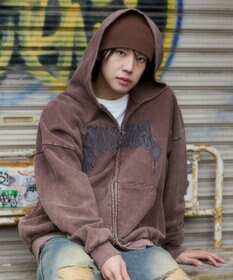 WEGO 【ユニセックス着用ITEM/SMLサイズ展開】グラフィックZIPパーカー