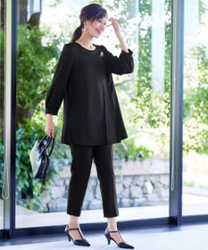 Tiaclasse 【洗える・スマート裏起毛】アシメタックチュニックブラウス