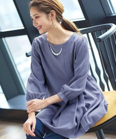 Tiaclasse 【洗える・スマート裏起毛】アシメタックチュニックブラウス