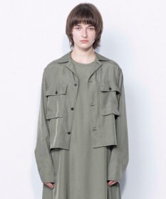 NAVE 【ReNAVE・セットアップ可/洗える/UVケア/接触冷感】フィブリルシャンブレー オープンカラーシャツ