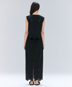 BEIGE， 【洗える】GALLERIA / コットンエンブロイダリーIラインスカート