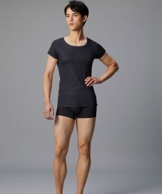 WACOAL MEN 【オーガニック綿混インナー】多機能を着る。綿の贅沢オーガニック フリーなカッティング（ネック・袖・裾）2分袖 GL5210 /ブロス バイ ワコールメン