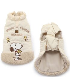 PET PARADISE 犬 服 秋冬 遠赤外線 スヌーピー エア ベスト 【小型犬】 レッド ホワイト