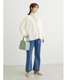 Green Parks 洗える　ステッチ入りＶネックカーディガン