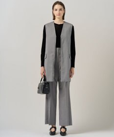 ICB L 【洗える】T/Wブロード ワイドストレートパンツ