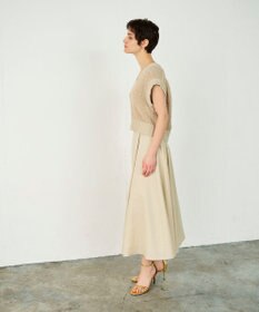 GRACE CONTINENTAL リネンタッチタックフレアスカート