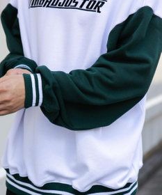 WEGO ヘビーウエイト刺繍バイカラープルオーバー