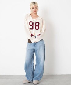 WEGO ナンバリングメッシュニットパーカー