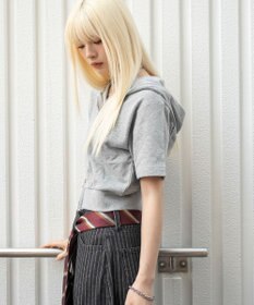 WEGO 【セットアップ対応】半袖ショートZIPパーカー