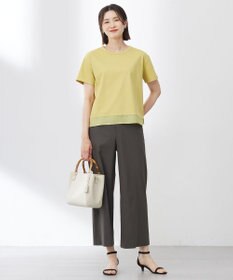 J.PRESS LADIES 【WEB限定カラーあり・洗える】コットンスムース シアーデザイン カットソー