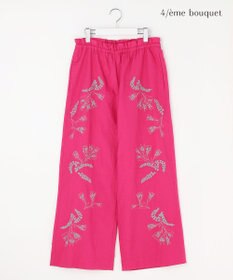 自由区 【カトリエムブーケ】Broderie a motifs floraux 刺繍パンツ