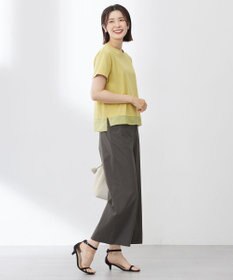 J.PRESS LADIES 【WEB限定カラーあり・洗える】コットンスムース シアーデザイン カットソー