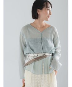 Te chichi レーヨンリネンメッシュシャツ