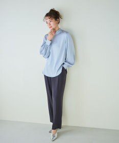 #Newans 【ストレッチ】〈花乃まりあさんコラボ〉ハイネックブラウス