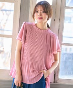 Feroux 【2WAY】シフォンジョーゼットプリーツ ブラウス ピンク系