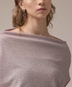 GRACE CONTINENTAL ラメドレープカットトップ