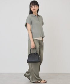 AMERICAN HOLIC フレンチスリーブリブニットポロ