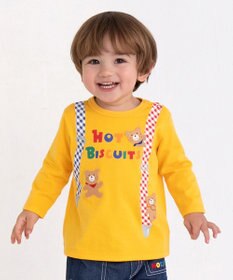 MIKI HOUSE HOT BISCUITS 【80-120cm】サスペンダーだまし絵 長袖Tシャツ