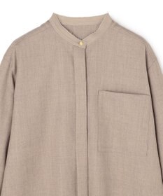 BEIGE， SANSOM / ウールサテンコンビシャツ