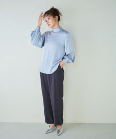 #Newans 【ストレッチ】〈花乃まりあさんコラボ〉ハイネックブラウス