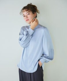 #Newans 【ストレッチ】〈花乃まりあさんコラボ〉ハイネックブラウス