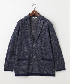 JOSEPH ABBOUD 【キングサイズ・軽い/洗える】スラブギマボーダーニットカーディガン