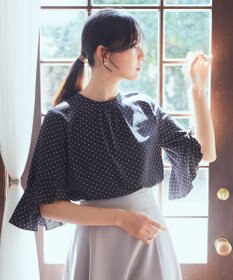 earth music&ecology フリル７分袖ブラウス