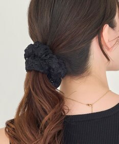 Phoebe ガーリッシュレースシュシュ　ブラック