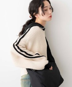 WEGO 2ラインハーフジップニットプルオーバー