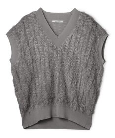 BEIGE， LYCORIS / カットフリンジ Vネックニット