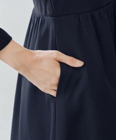 Tiaclasse 【洗える】ベロア異素材ドッキングワンピース