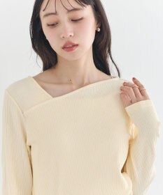 earth music&ecology アシメネックリブプルオーバー