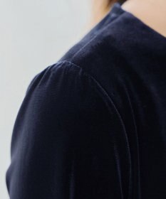 Tiaclasse 【洗える】ベロア異素材ドッキングワンピース