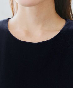 Tiaclasse 【洗える】ベロア異素材ドッキングワンピース