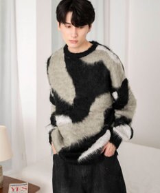 WEGO 【ユニセックス着用ITEM】マーブルシャギーニットプルオーバー