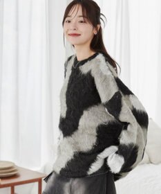 WEGO 【ユニセックス着用ITEM】マーブルシャギーニットプルオーバー