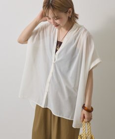 AMERICAN HOLIC イージーケア 接触冷感フレンチスリーブギャザーシャツ