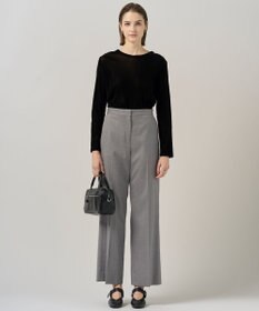 ICB 【洗える】T/Wブロード ワイドストレートパンツ